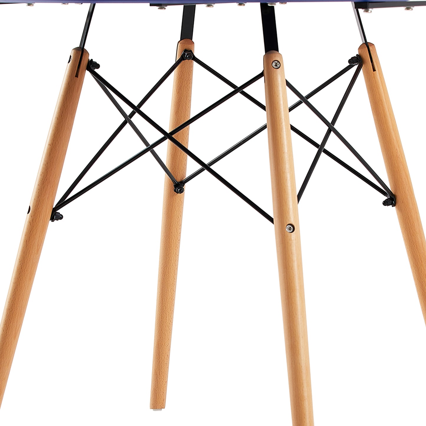 RAY 80cm Circle Splicing Dining Table With Beech Legs-Red White Blue