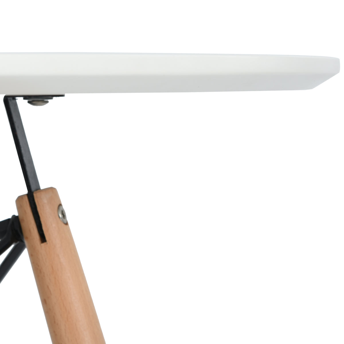 RAY 80cm Circle Dining Table With Beech Legs-White