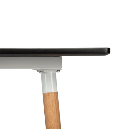 ROLL 160cm Splicing Dining Table With Beech Legs-Black White Black