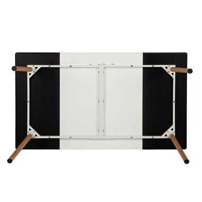 ROLL 160cm Splicing Dining Table With Beech Legs-Black White Black