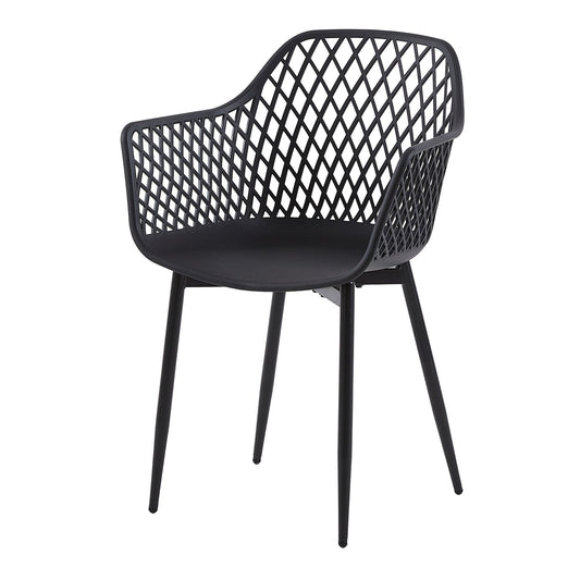 ROME Hollow Chair with Iron Legs - Black