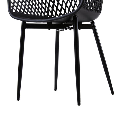 ROME Hollow Chair with Iron Legs - Black