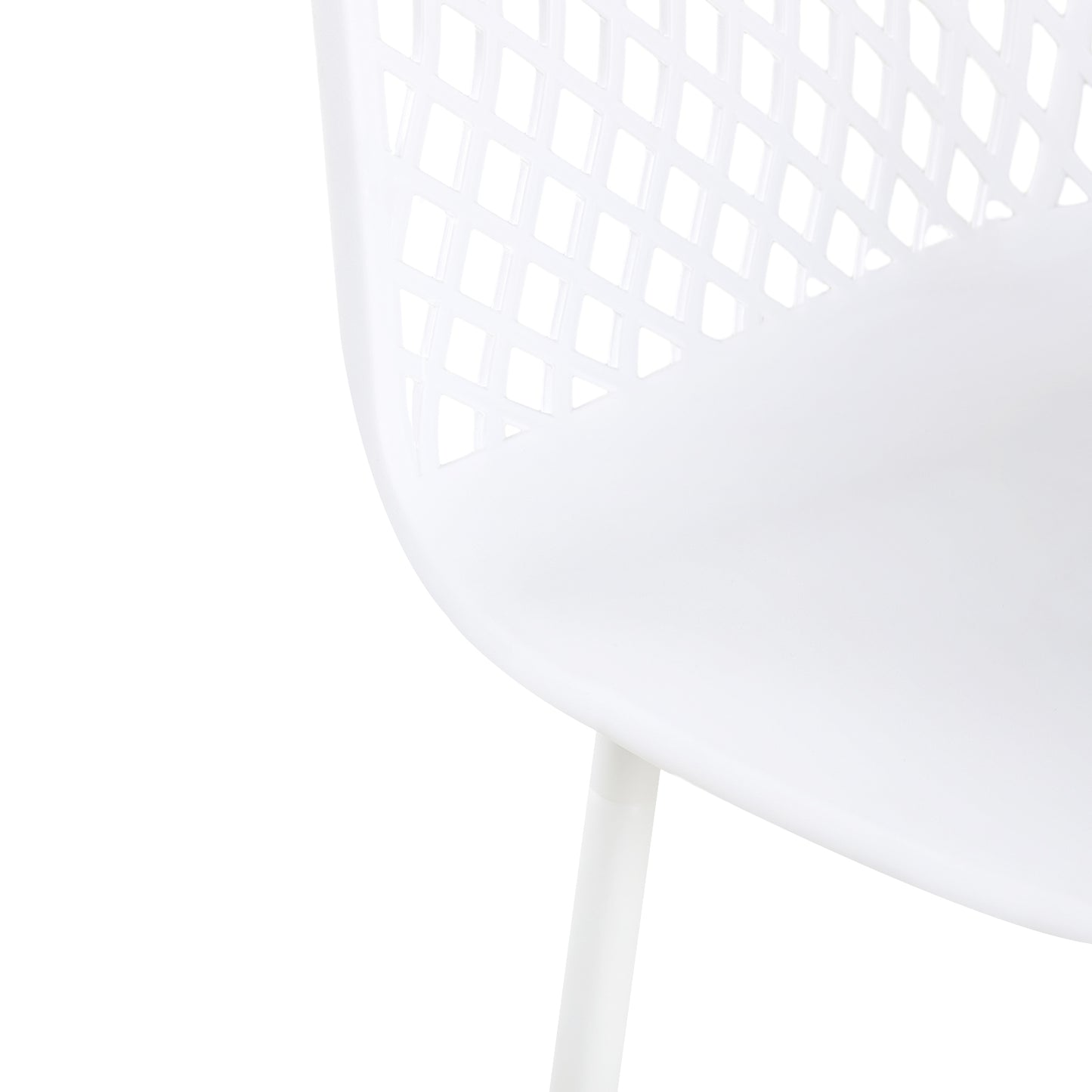 ROME Hollow Chair with Iron Legs - White