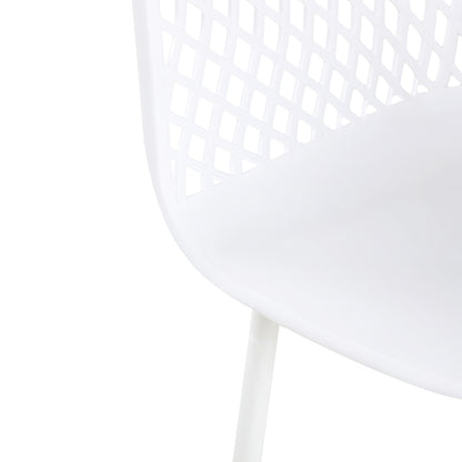 ROME Hollow Chair with Iron Legs - White