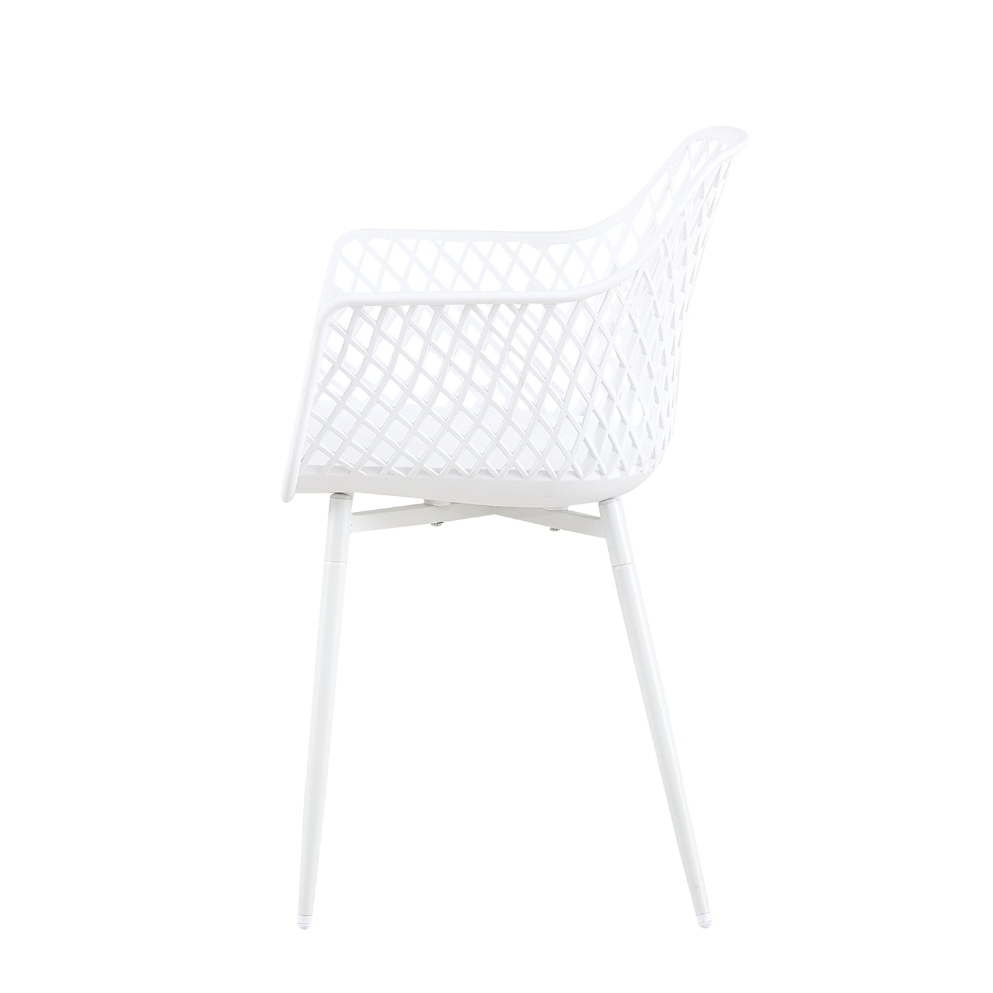 ROME Hollow Chair with Iron Legs - White