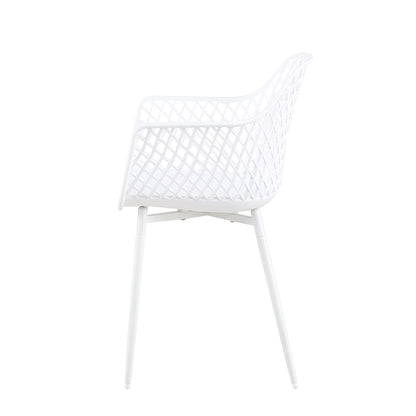 ROME Hollow Chair with Iron Legs - White