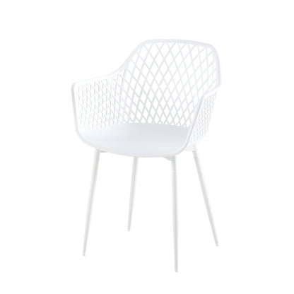 ROME Hollow Chair with Iron Legs - White