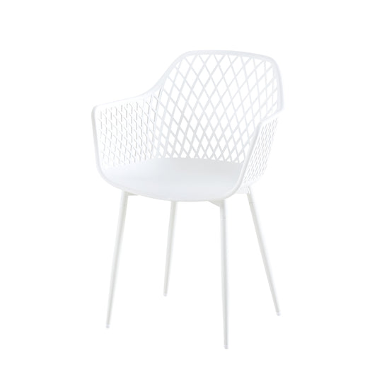 ROME Hollow Chair with Iron Legs - White