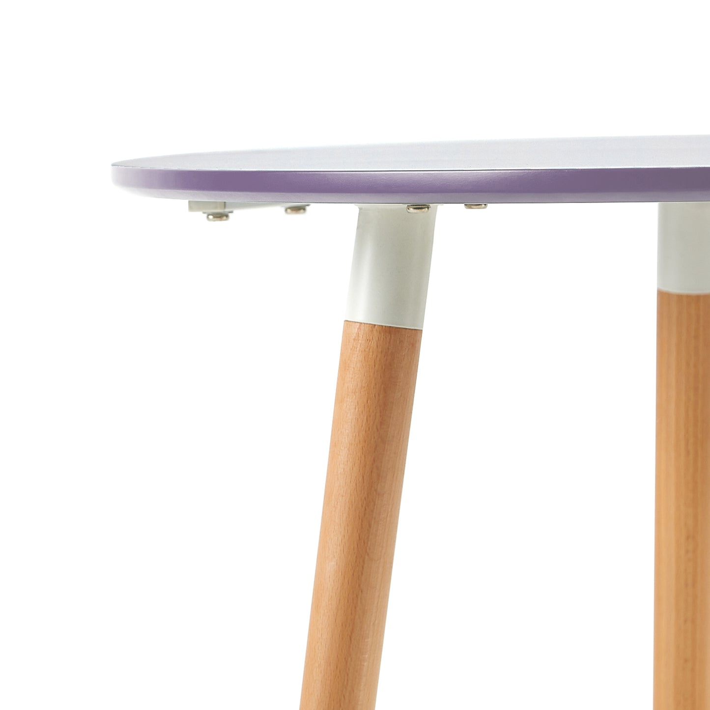 RONALD 80cm Circle Dining Table With Beech Legs - Gray Purple