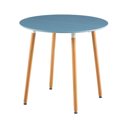 RONALD 80cm Circle Dining Table With Beech Legs-Light Gray Blue