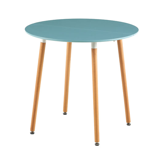 RONALD 80cm Circle Dining Table With Beech Legs - Light Blue