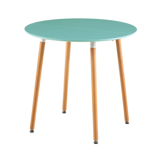 RONALD 80cm Circle Dining Table With Beech Legs - Mint Green