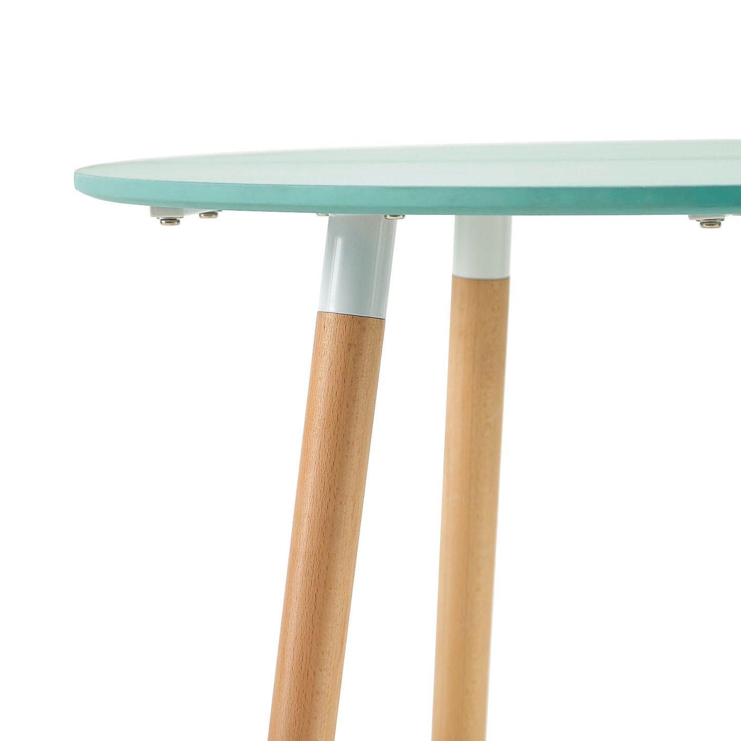 RONALD 80cm Circle Dining Table With Beech Legs - Mint Green