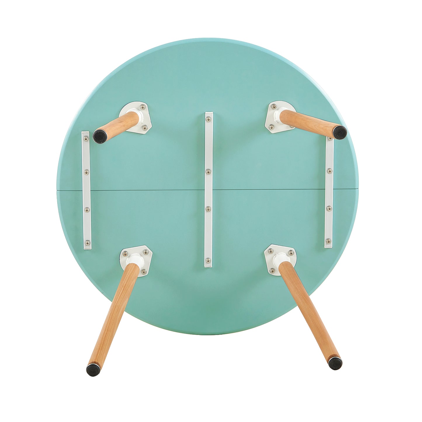 RONALD 80cm Circle Dining Table With Beech Legs - Mint Green