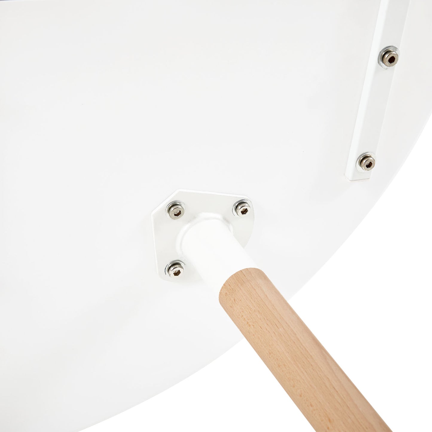 RONALD 90cm Splicing Circle Dining Table With Beech Legs-White