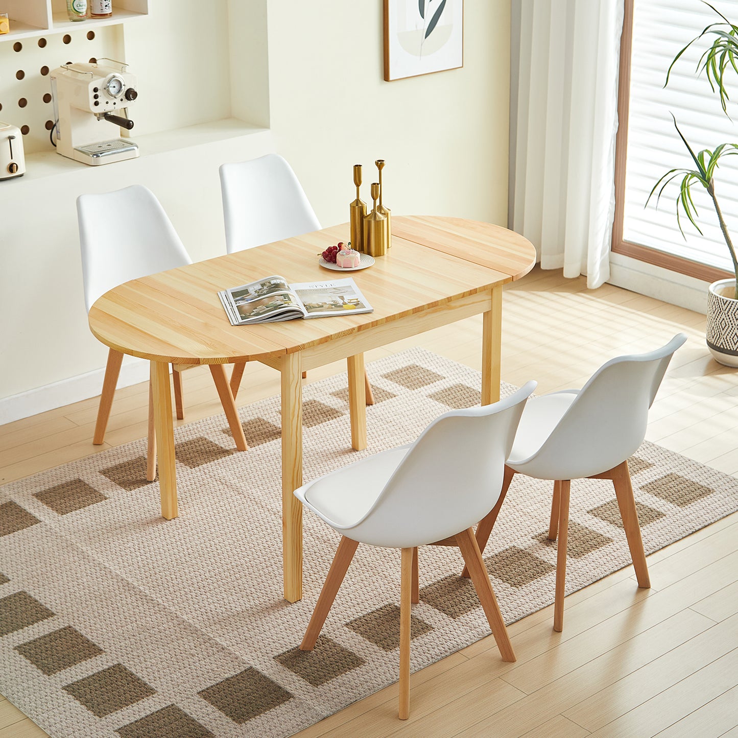 RUFF 80-140cm Dining Table With Pine Legs-WOOD