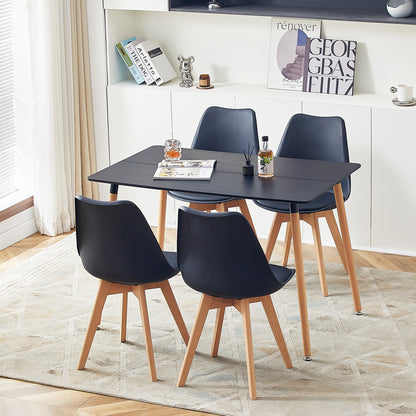 SAGE 110cm Splicing Dining Table With Beech Legs-Black