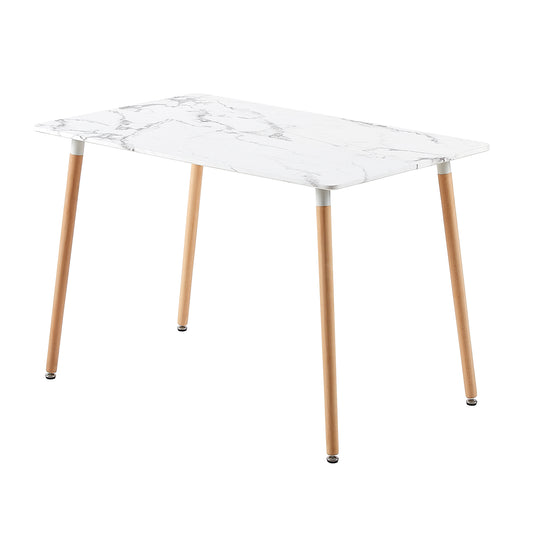 SAGE 110cm Splicing Dining Table With Beech Legs-MARBLE Color