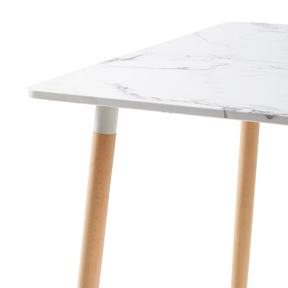 SAGE 110cm Splicing Dining Table With Beech Legs-MARBLE Color