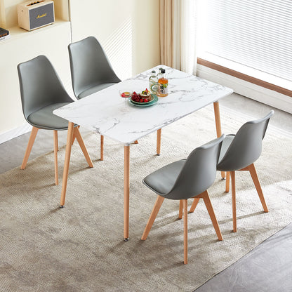 SAGE 110cm Splicing Dining Table With Beech Legs-MARBLE Color