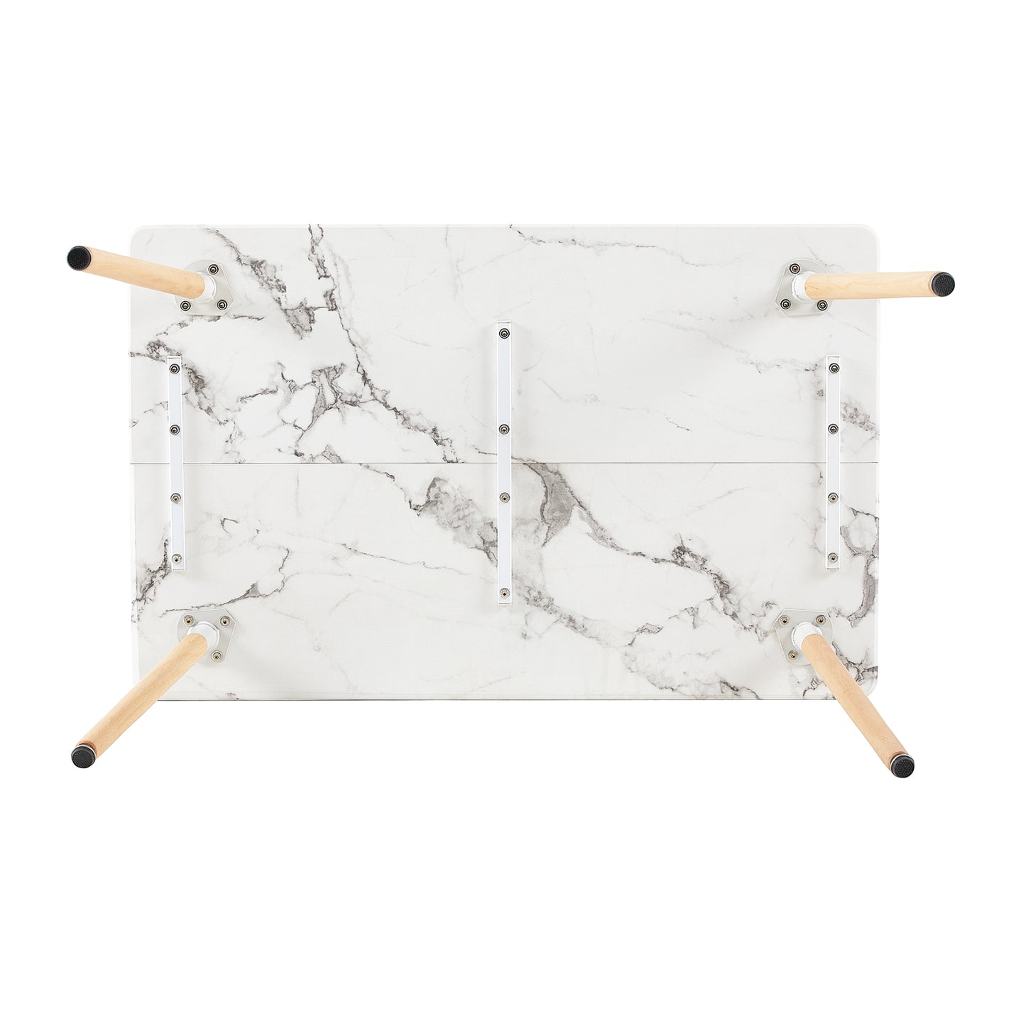 SAGE 110cm Splicing Dining Table With Beech Legs-MARBLE Color