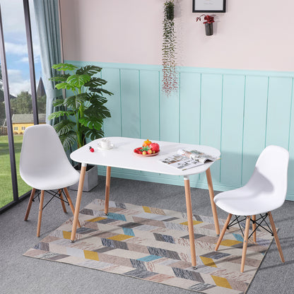 SAGE 110cm Oval Dining Table With Beech Legs-White