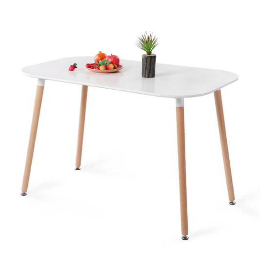 SAGE 110cm Oval Dining Table With Beech Legs-White