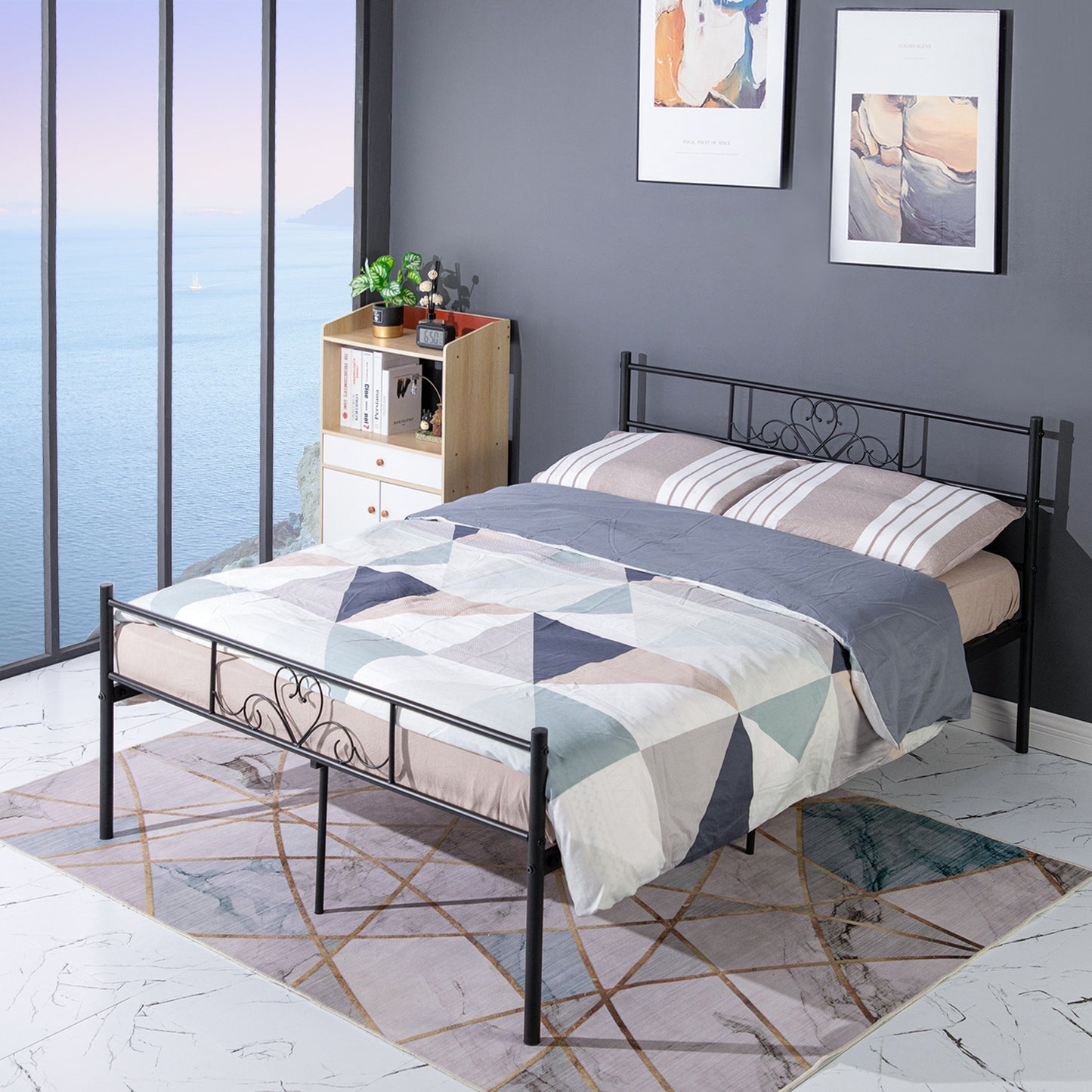 SODA Double Metal Bed 143*197cm - Black
