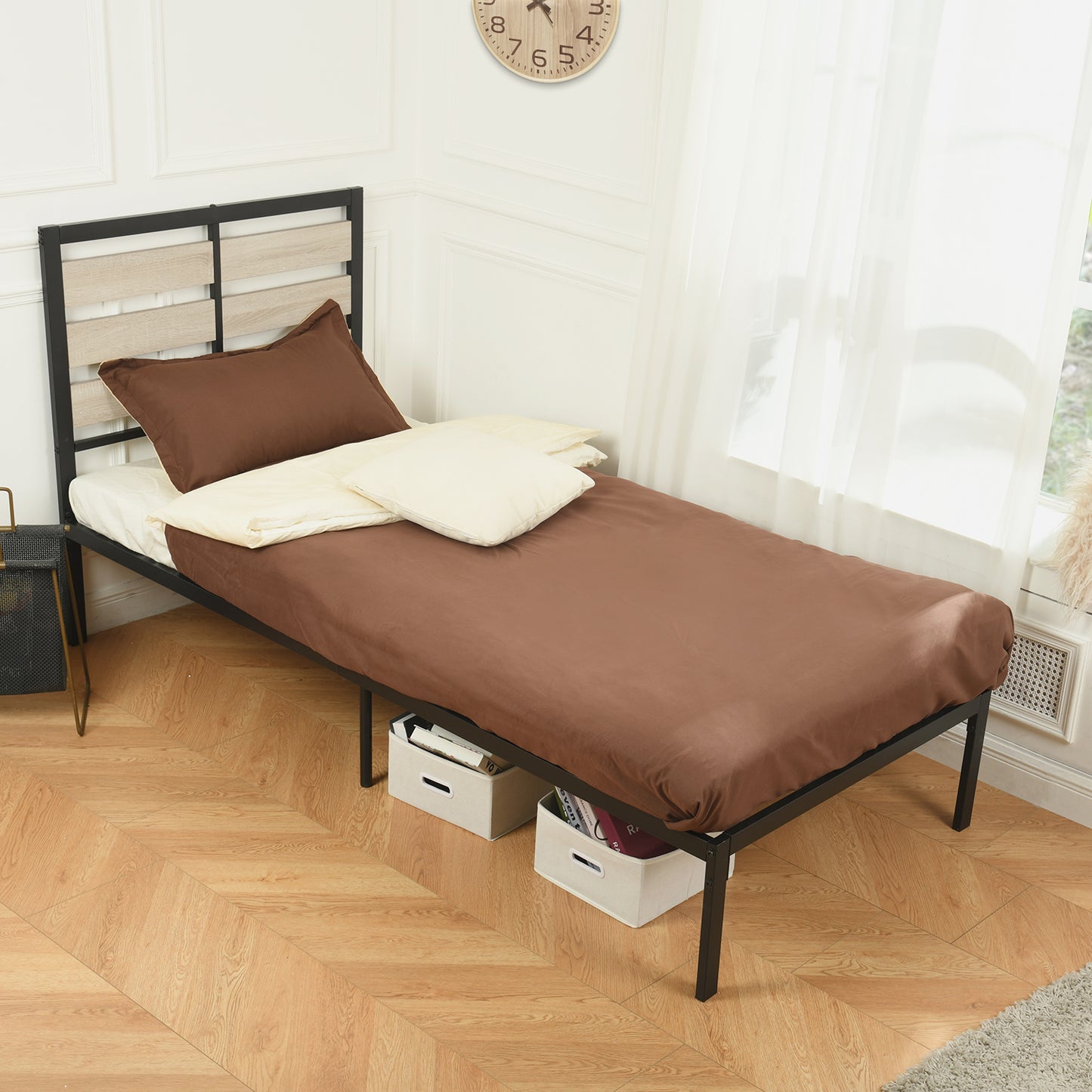 SOROLY Single Metal Bed 90*194cm - Black