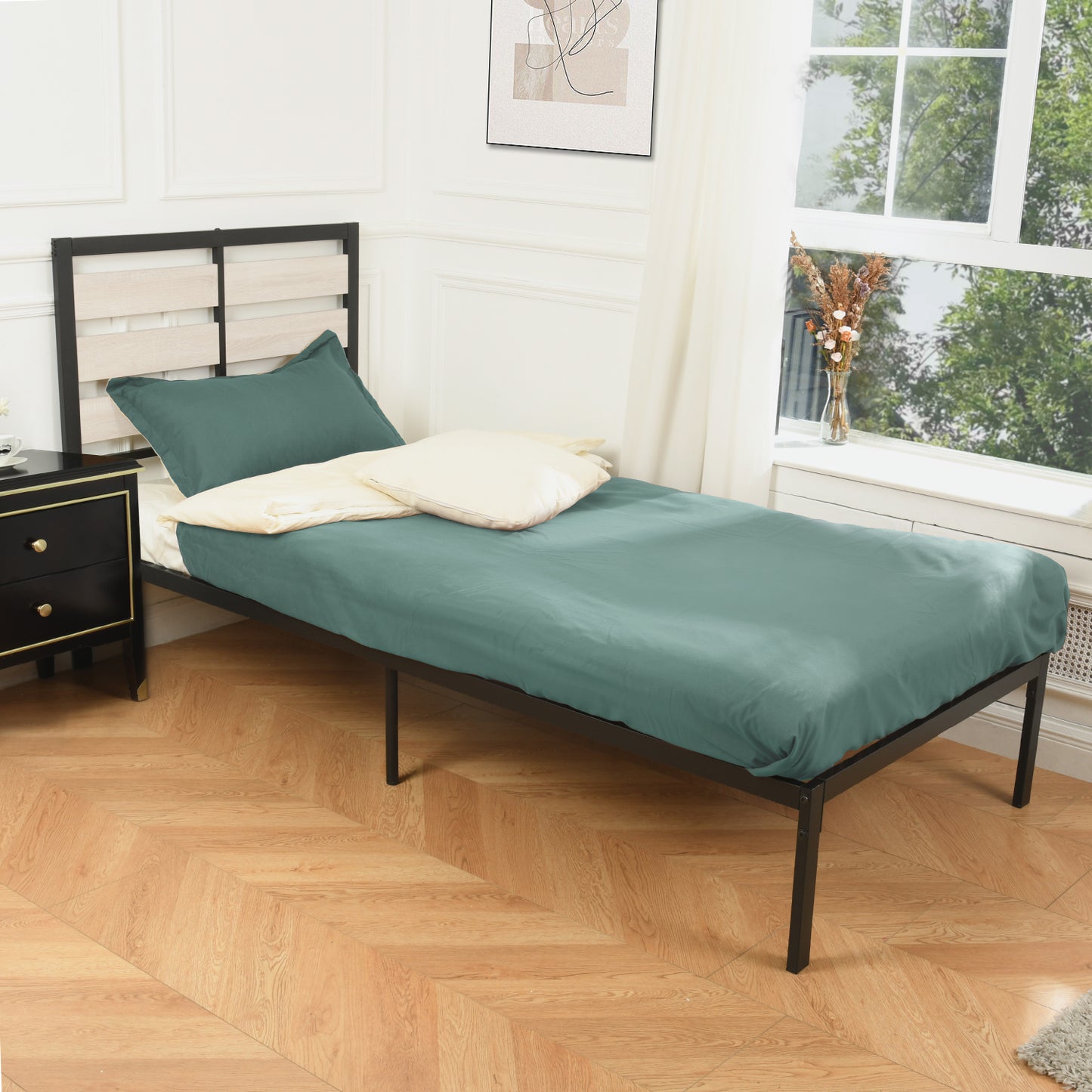SOROLY Single Metal Bed 90*194cm - Black