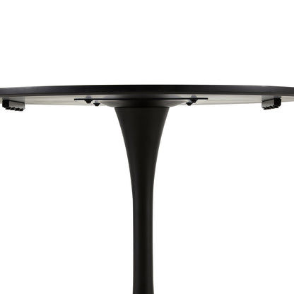 TULIP 80cm Circle Dining Table With Iron Legs-Black