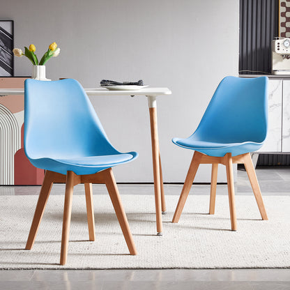 TULIP Dining Chair with Beech Legs - Dark Blue