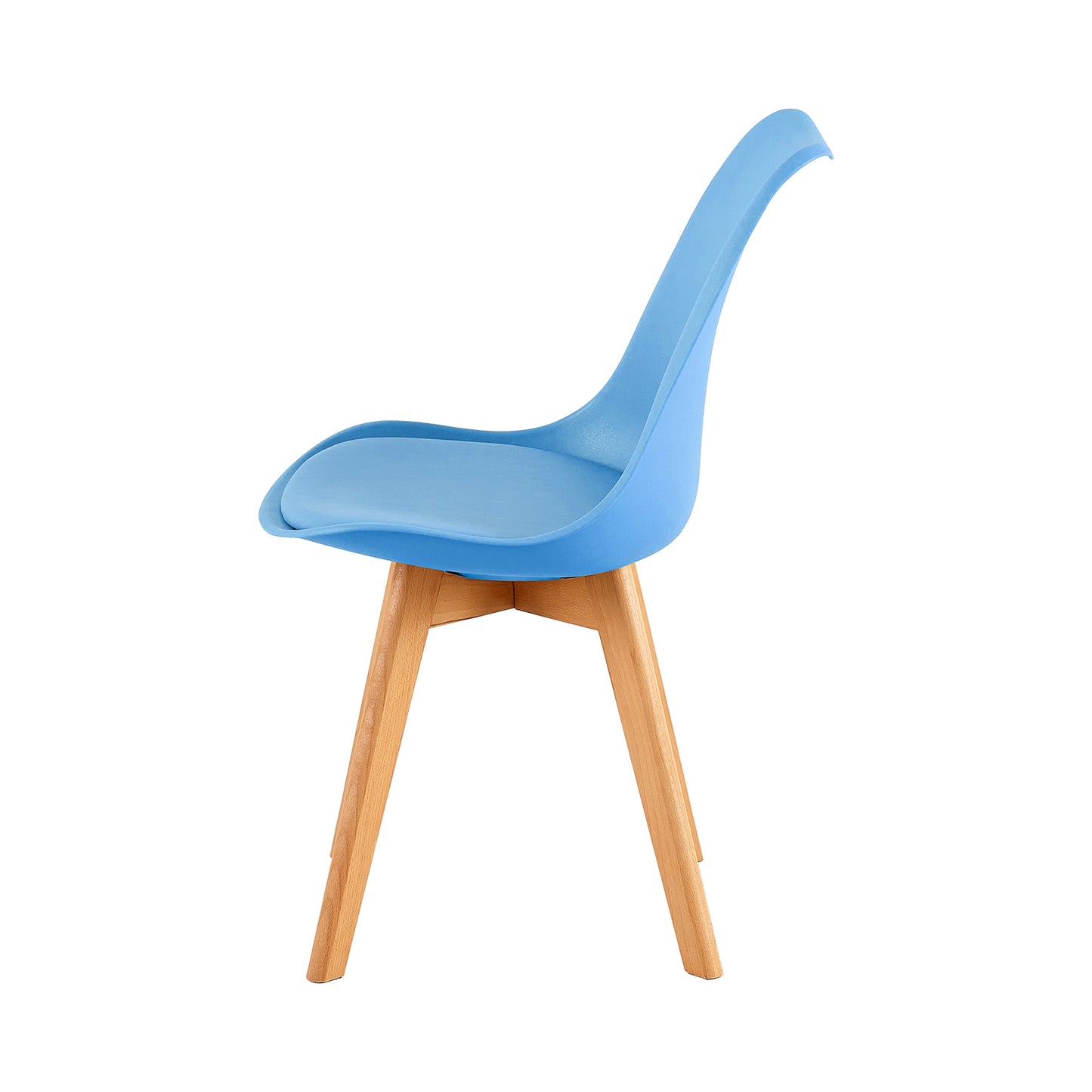 TULIP Dining Chair with Beech Legs - Dark Blue