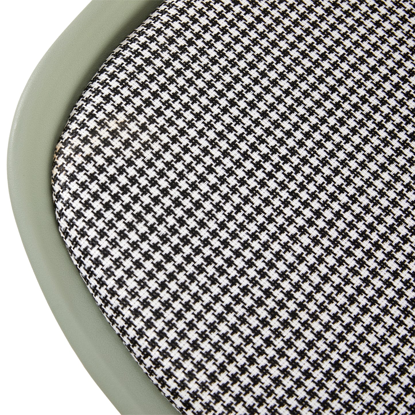 TULIP Dining Chair with Beech Legs - Light Green/Houndstooth Linen