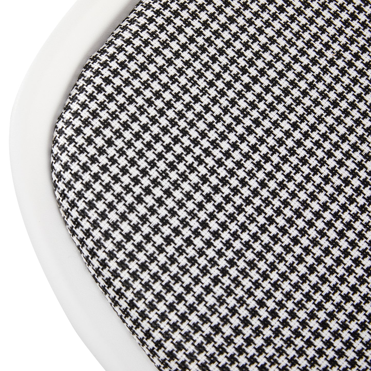 TULIP Dining Chair with Beech Legs - White/Houndstooth Linen