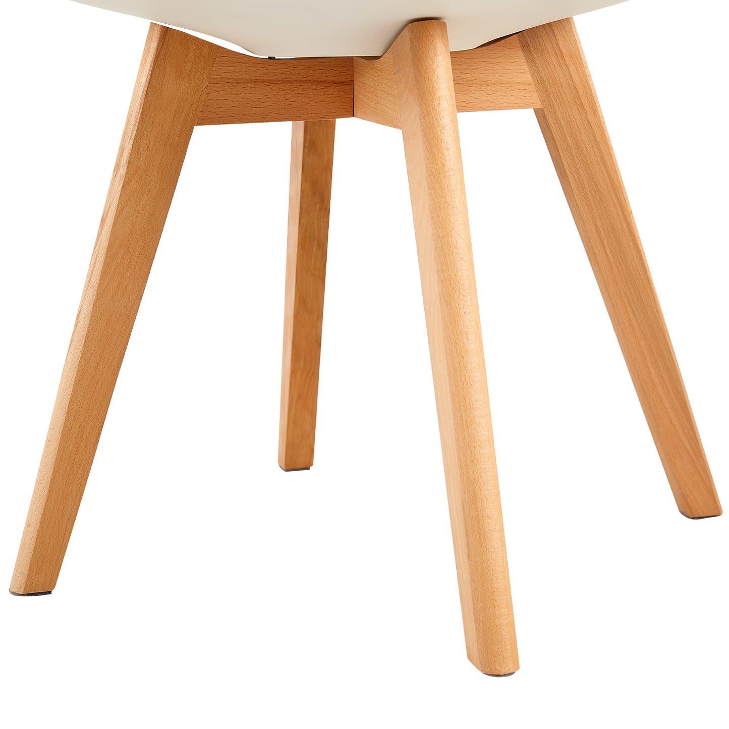 TULIP Dining Chair with Beech Legs - White/Houndstooth Linen