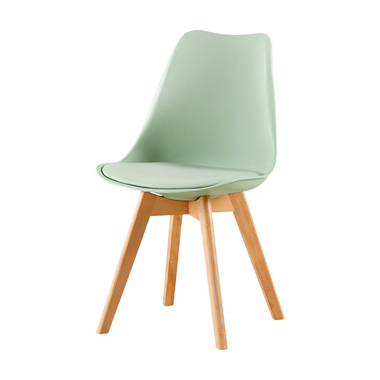 TULIP Dining Chair with Beech Legs - Ice Cream Green