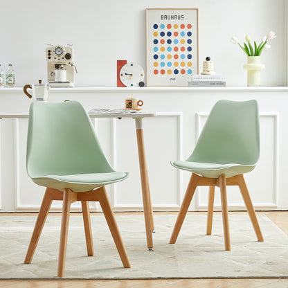 TULIP Dining Chair with Beech Legs - Ice Cream Green