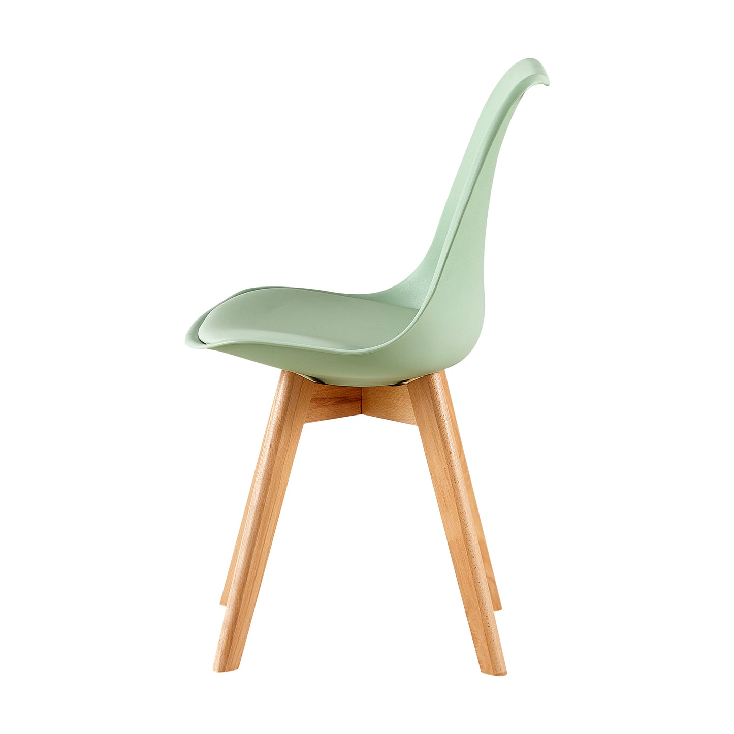 TULIP Dining Chair with Beech Legs - Ice Cream Green