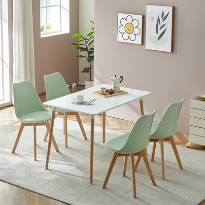 TULIP Dining Chair with Beech Legs - Ice Cream Green