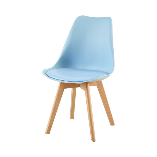 TULIP Dining Chair with Beech Legs - Light Blue
