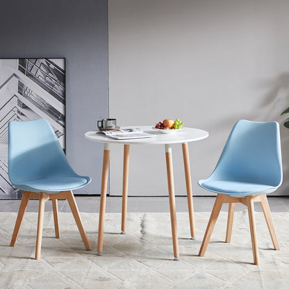 TULIP Dining Chair with Beech Legs - Light Blue