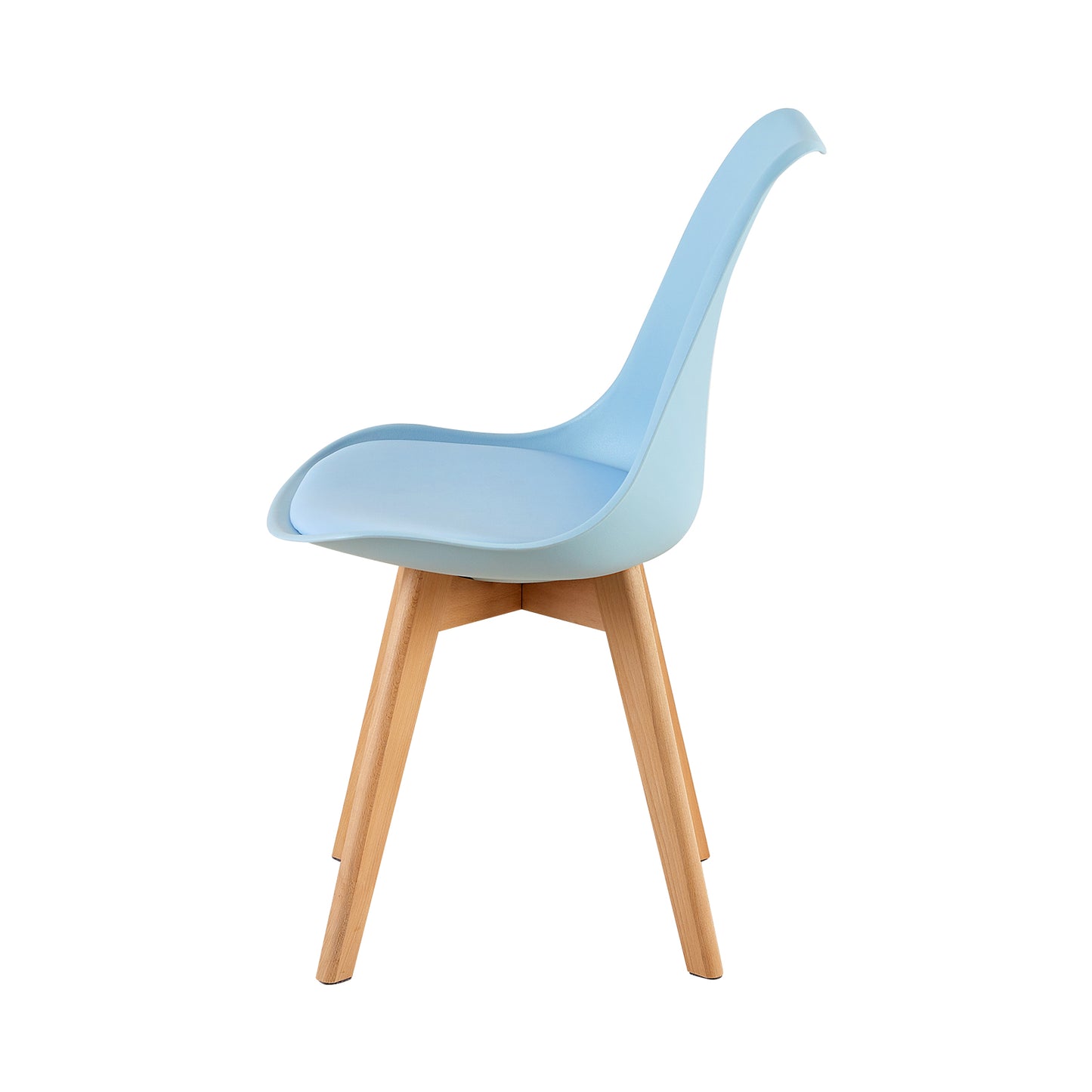 TULIP Dining Chair with Beech Legs - Light Blue