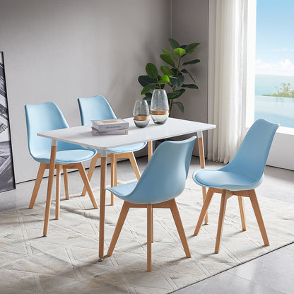 TULIP Dining Chair with Beech Legs - Light Blue