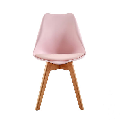 TULIP Dining Chair with Beech Legs - Pink