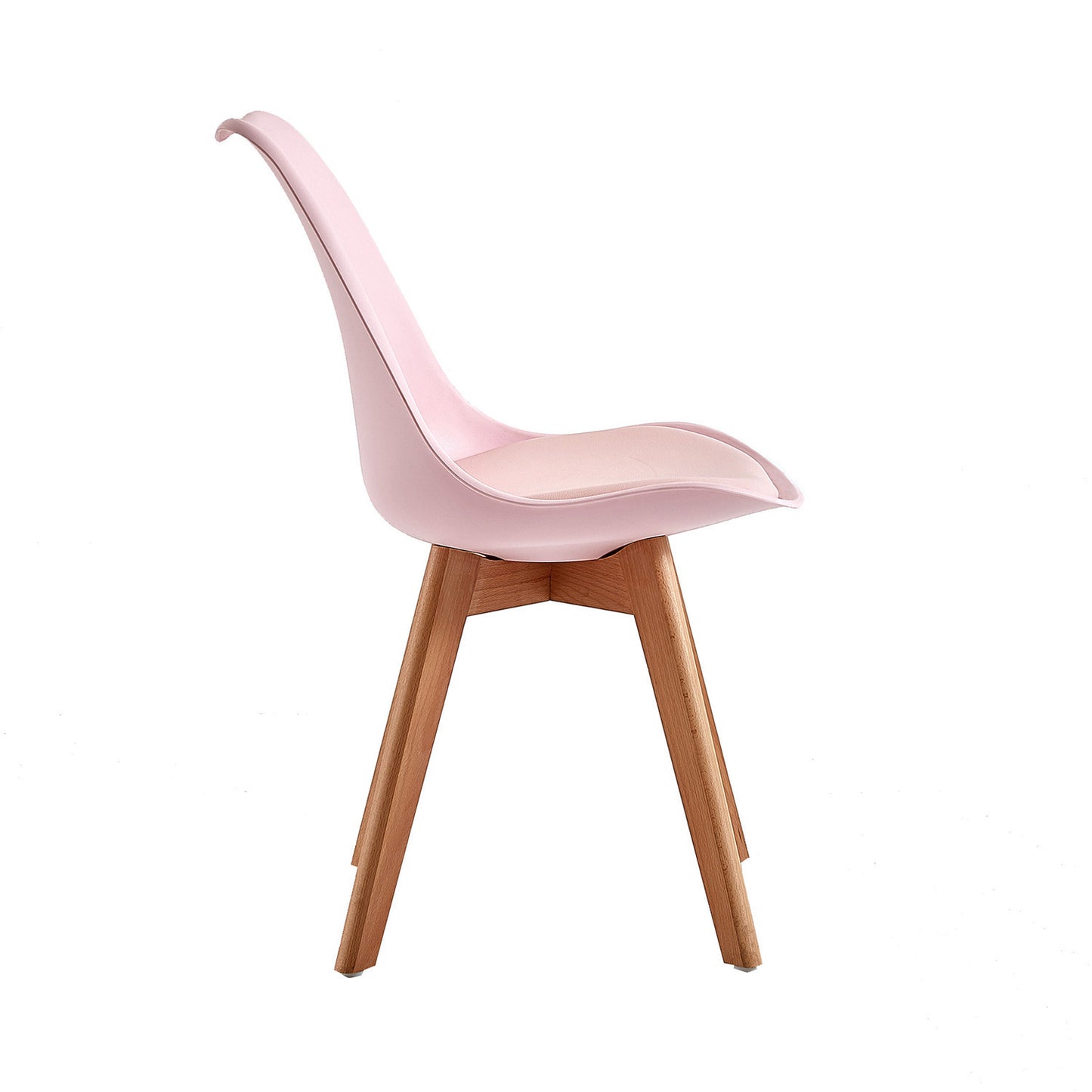 TULIP Dining Chair with Beech Legs - Pink