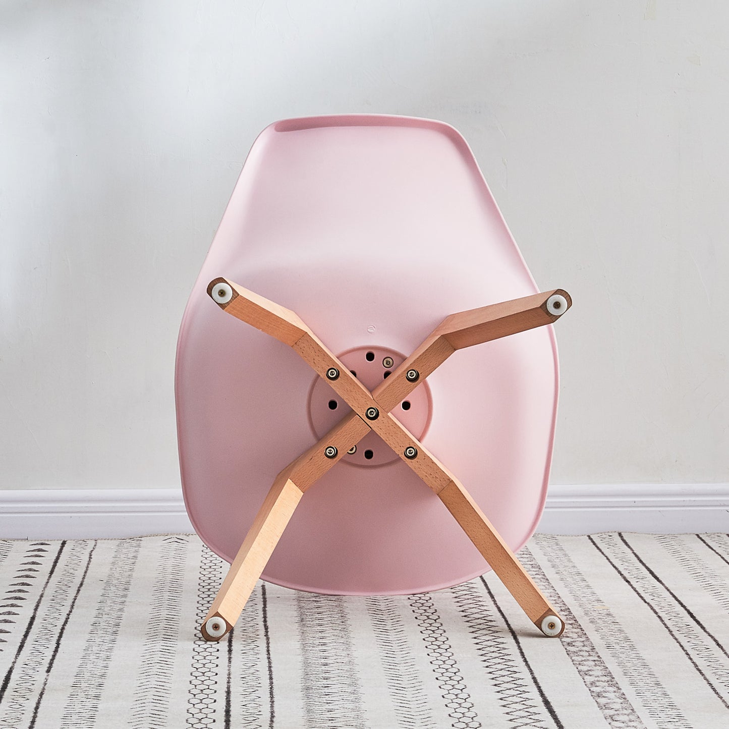 TULIP Dining Chair with Beech Legs - Pink