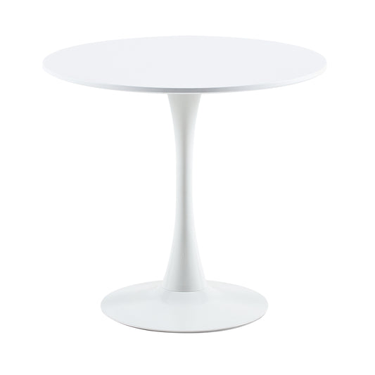 TULIP 80cm Circle Dining Table With Iron Legs-White
