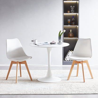 TULIP 80cm Circle Dining Table With Iron Legs-White