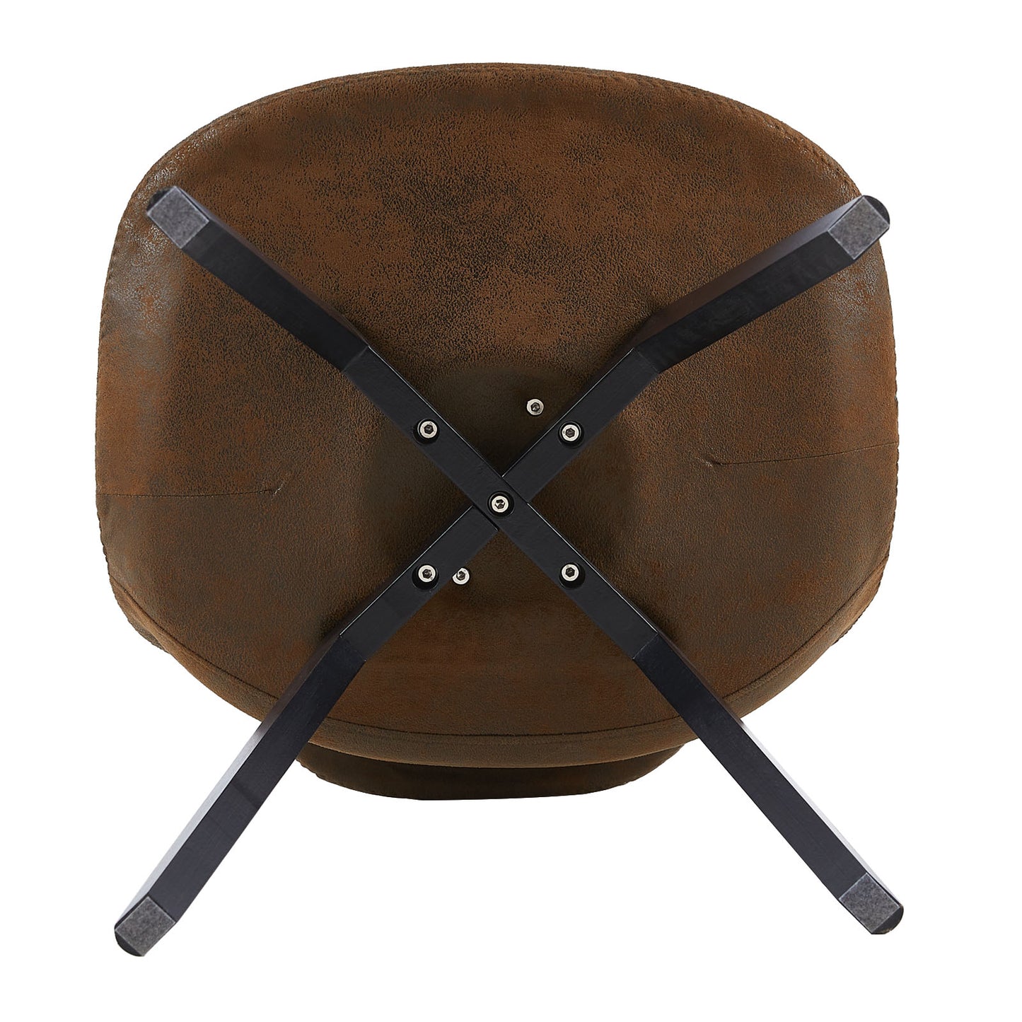 TULIP Dining Chair with Black Beech Legs and Suede Texture-Brown